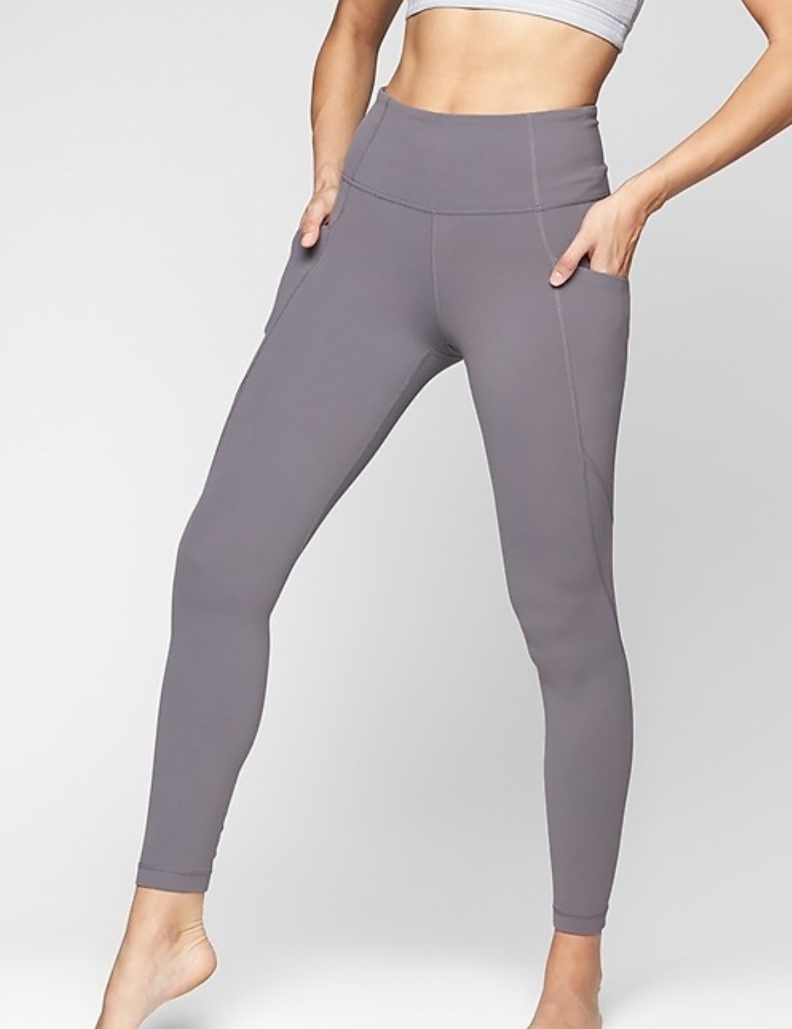 Athleta Salutation Stash II High Rise 7/8 Pocket Leggings Purple Women's Small
