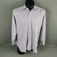 Ben Silver Charleston Fine Shirtings Shirt 16.5-34 Men Gingham Check Button Down