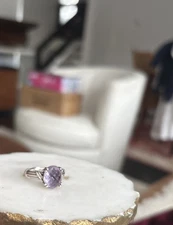 Sterling Sliver Peter Thomas Roth 925 Ring Size 6 Rope Purple Weighs 7.15g