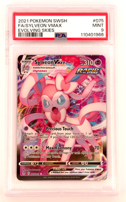 2021 Pokemon Sylveon VMAX 075/203 SWSH07: Evolving Skies PSA 9