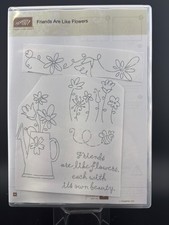 Stampin Up Friends Are Like Flowers Retired Mounted Rubber Stamp
