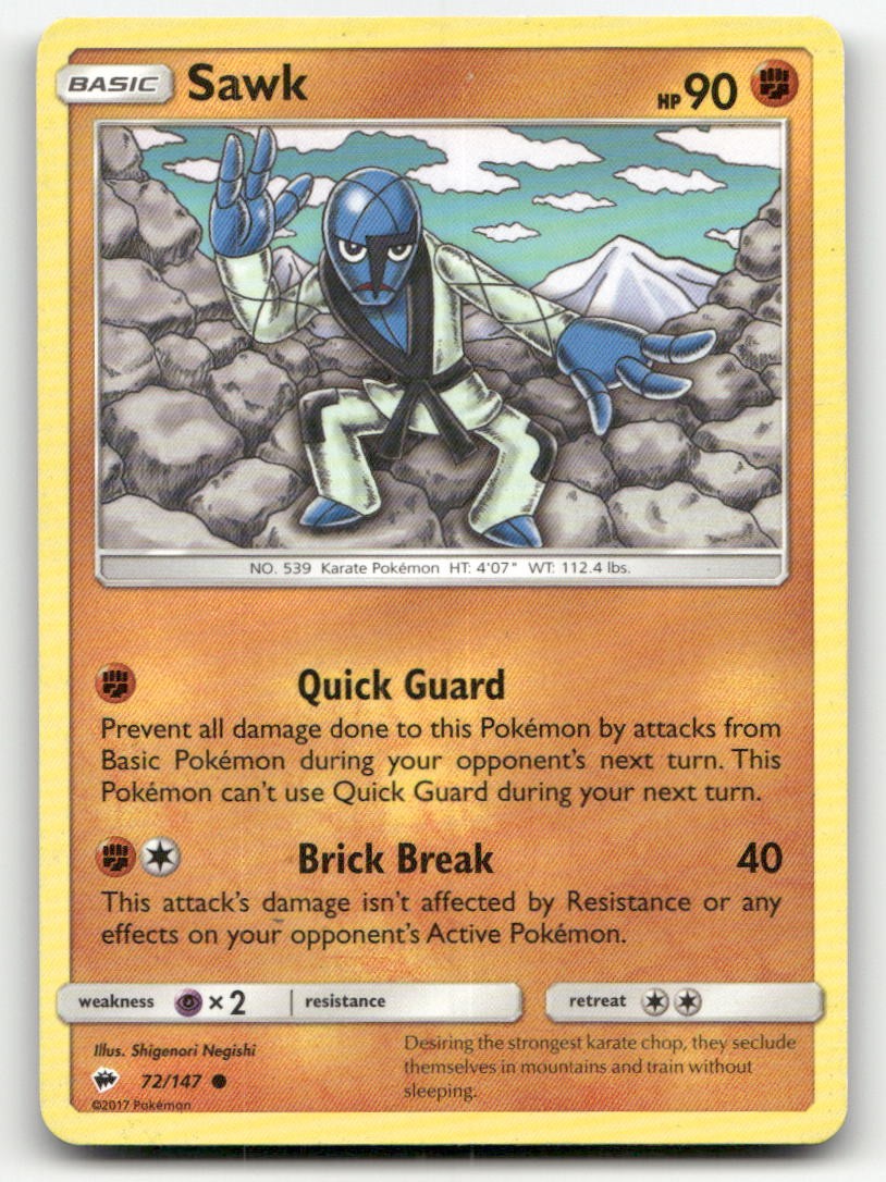 Sawk 72/147 Pokemon HP