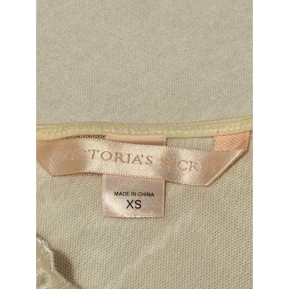 Babydoll de encaje con ojales transparentes Victorias Secret quimise Slip marfil Y2K nupcial XS Foto 4 de 4