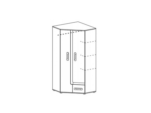 Eckkleiderschrank  APETITO 02 Eckschrank Schrank Kleiderstange Schublade 2 Türen - Afbeelding 2 van 6
