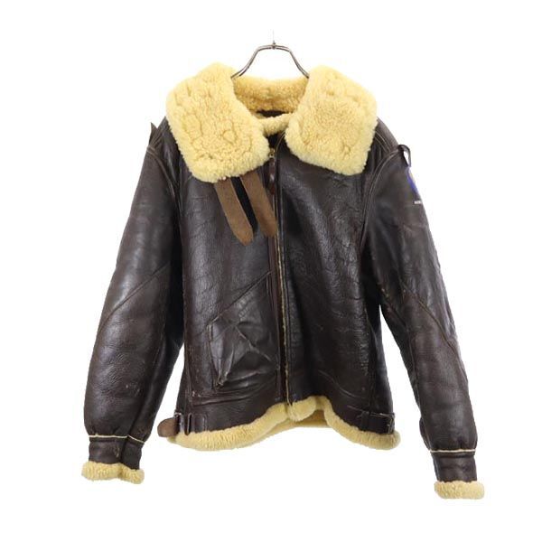 REAL McCOY B-3 Type Sheepskin Flight jacket 40 Brown Mouton Men's
