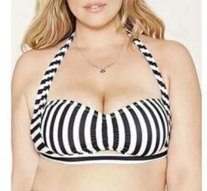 black and white halter bikini