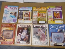 Vintage Cross Stitch, Creating Keepsakes Leisure Arts Magazine -Lot of 8 READ