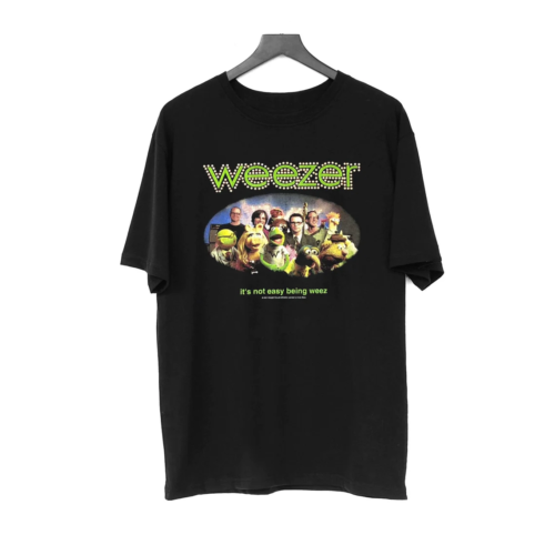 T-Shirt Weezer 2002 It's Not Easy Being Weez The Muppets Collab schwarz Konzert - Bild 1 von 6