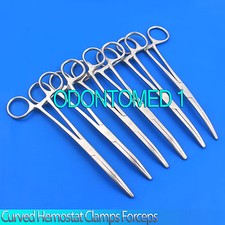New Set of 12 5" Curved Hemostat Forceps Locking Clamps Stainless Steel