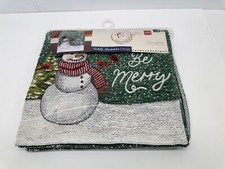 72" inch Winter Wonder Lane Holiday Table Runner " BE MERRY" Snowman