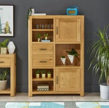 Display Shelf Unit Soho Oak Tall Open Living Room Furniture Storage