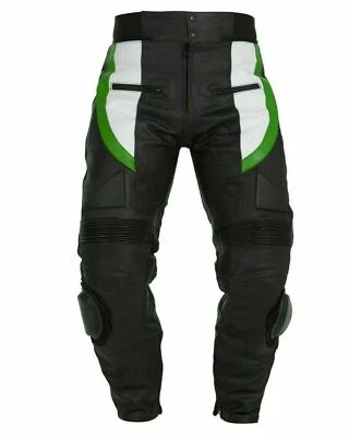 Pantalon De Cuir Avec Barre Savons Moto Fermeture Longue pour Combinaison 2 Pcs - Photo 1/3