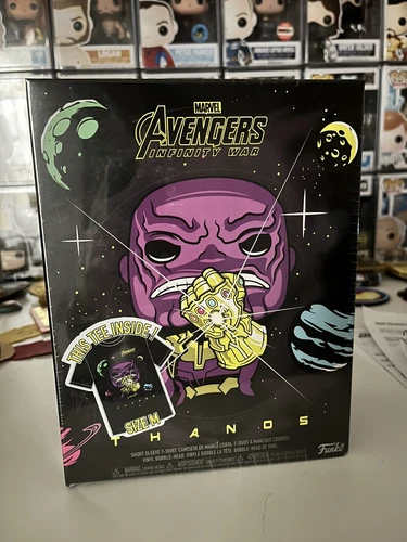 Funko Pop! Bobblehead and Marvel Avengers Infinity War Thanos Medium Tee Sealed