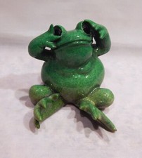 Kittys Critters Green Frog See No Evil Figuri...