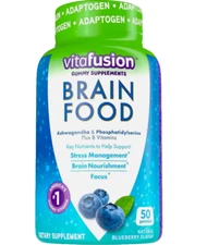 Vitafusion Brain Food Gummy Supple Blueberry 50 Ct Stress & Brain Focus check BB
