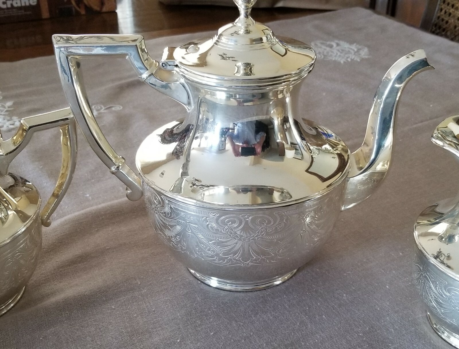 Antique Silver Plate Tea Set / Service By Wallace Bros Silver Co V571