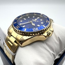 NUOVO MONTRES PRESTIGE x INVICTA Orologio Uomo Submariner Acciaio Blu Oro XL 42 MM