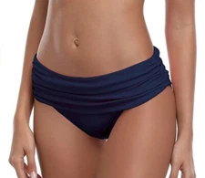 Shekini Women's Bikini Bottom Ruched Blue  Size S