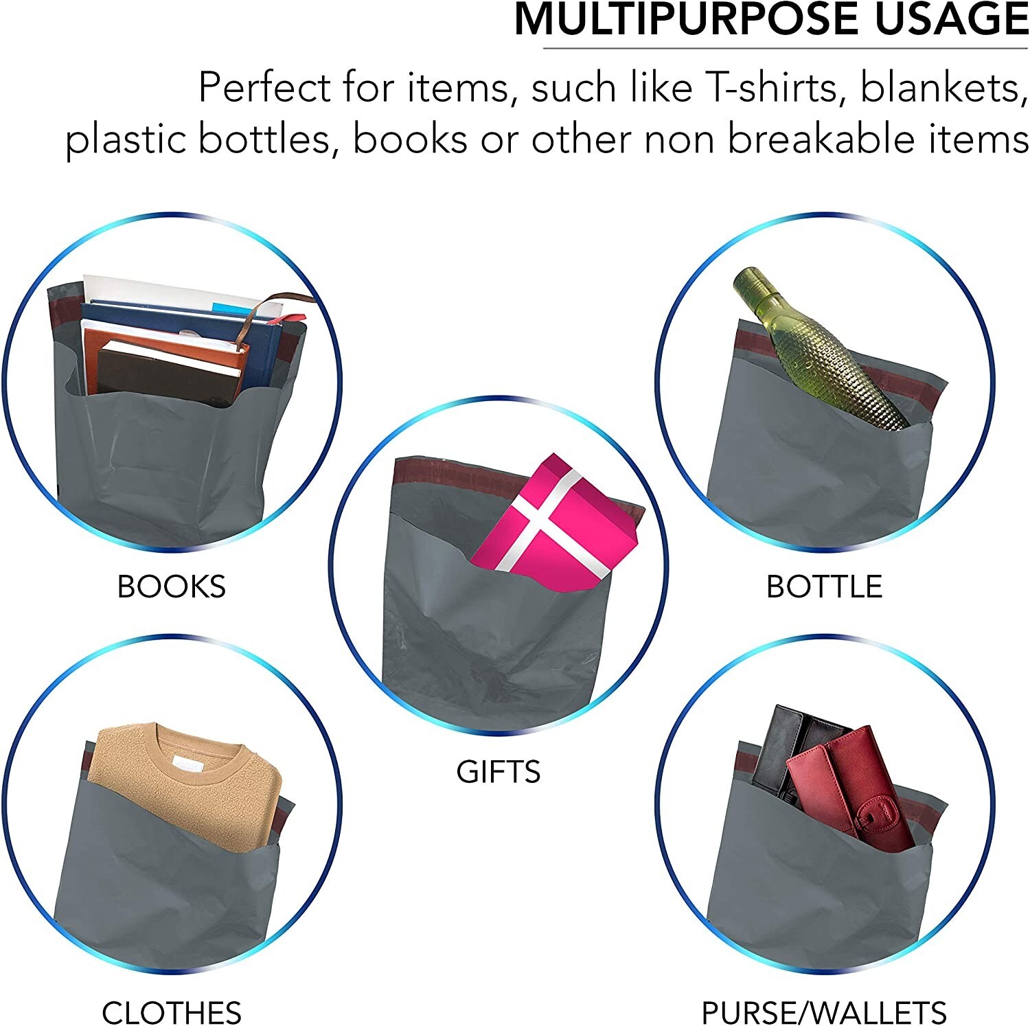 50 Postal Bags Mixed Sizes Grey Mailing Postage Shipping Parcels