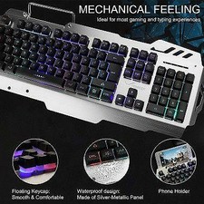 FENIFOX Gaming Keyboard and Mouse, Wired. Backlit, Phone Holder. Waterproof Ps4
