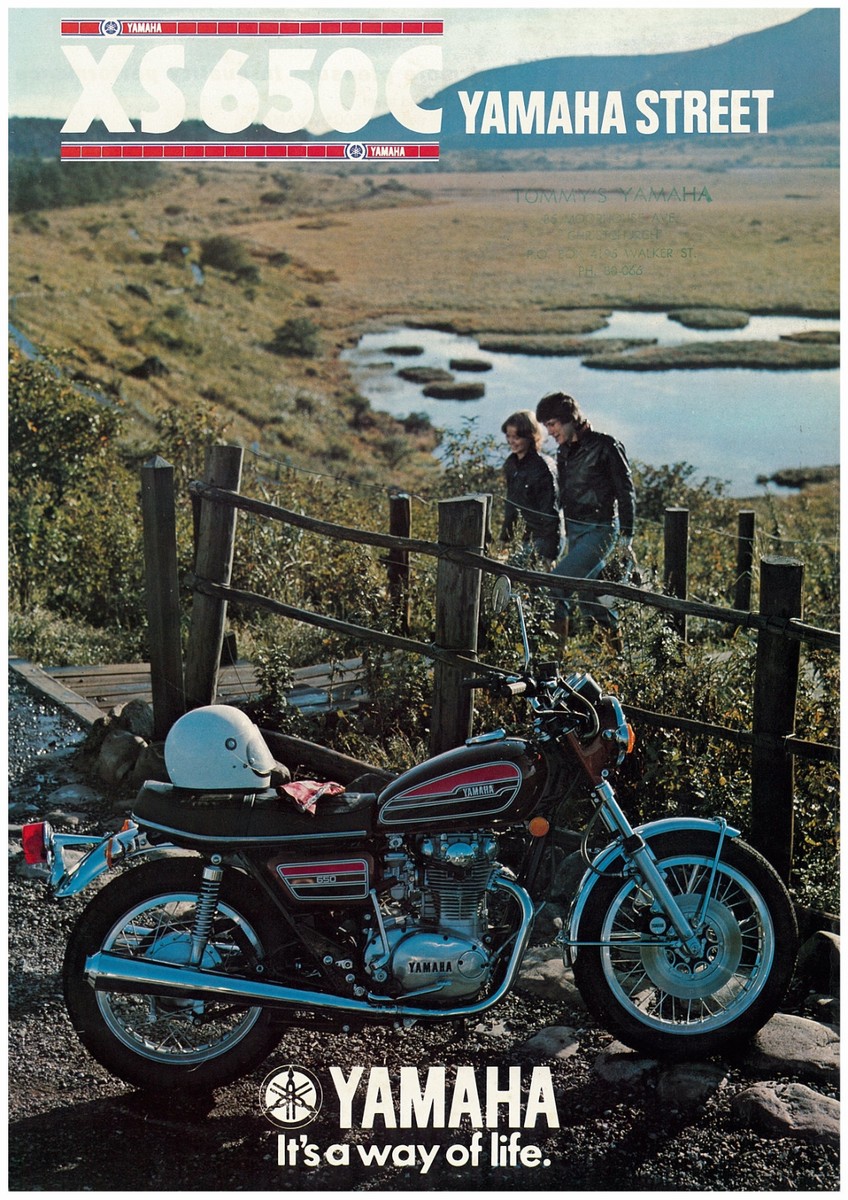YAMAHA Brochure XS650 C XS650C 1976 Red UK Sales Catalog