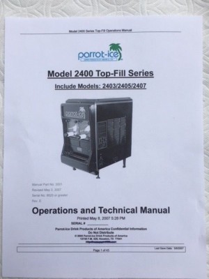 PARROT ICE MARGARITA MACHINE SINGLE PM KIT