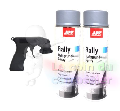 Lot de 2 bombes d'apprêt aérosol sous-couche peinture 500ml avec poignée pistolet