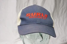 Surly Brewing Company Hat Cap Snapback Mesh Blue White Embroidered Spellout