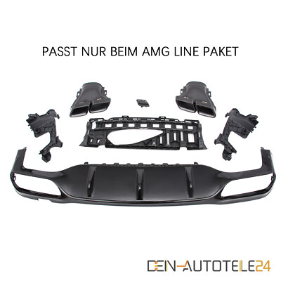Heckdiffusor Endrohr Doppel Auspuff für Mercedes E-Klasse W213 16-20