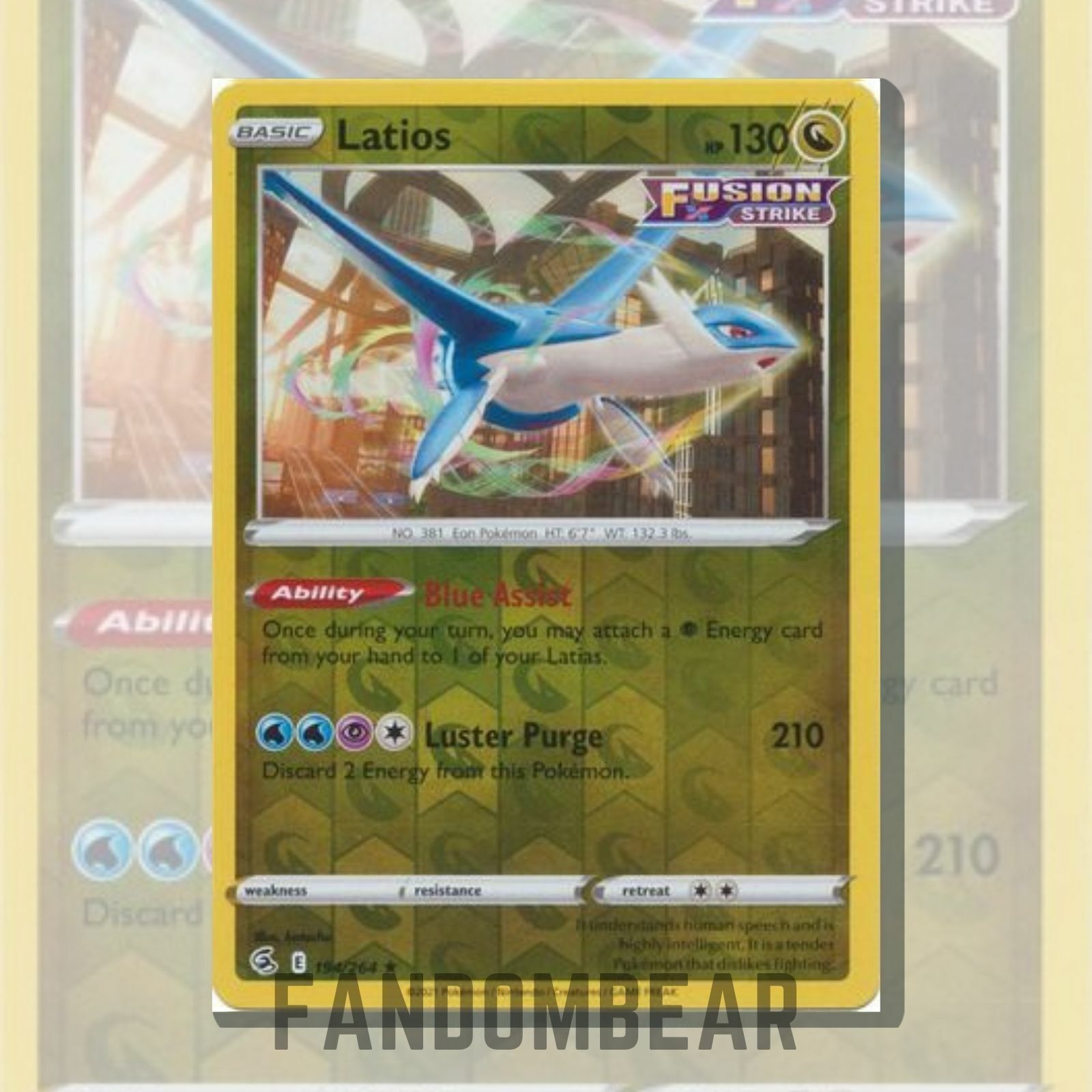 Latias 193/264 e Latios 194/264 - Fusion Strike - Lote de cartas Pokémon  lendário - Tipo Dragão : : Brinquedos e Jogos