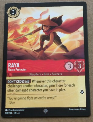 Disney Lorcana Ursula s Return Raya Fierce Protector 121/204 Super Rare