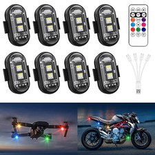 8pcs Wireless Led Strobe Lights Rgb 8 Colors Usb Rechargeable Remote Control