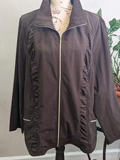 NWOT Chico's ZENERGY Zipped Ruched Lightweight Zip Jacket Brown Size 3 US XL 16.