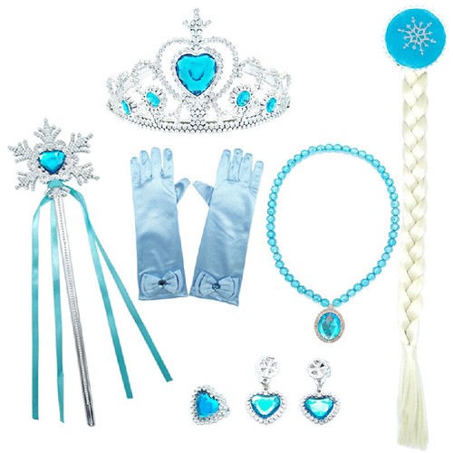 Kids Girls Princess Queen Elsa Anna Halloween Cosplay Costume Fancy Dress&Crown - Picture 11 of 36
