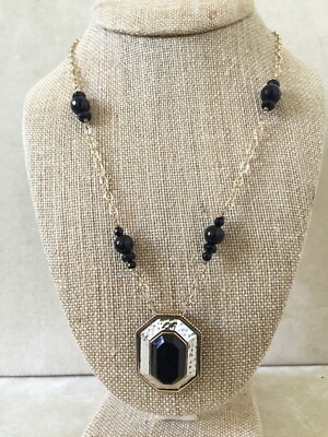 Neu - Barse Halskette, echter Onyx, Sterlingsilber und Bronze