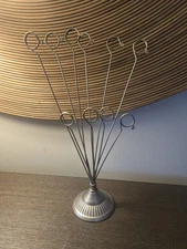 Vintage Tree Stand Card / Photo Display Holder - Holds 10 Sliver Tone 12" Tall