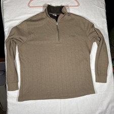 Columbia  Zip Pullover Sweater Mens Size XL Tan