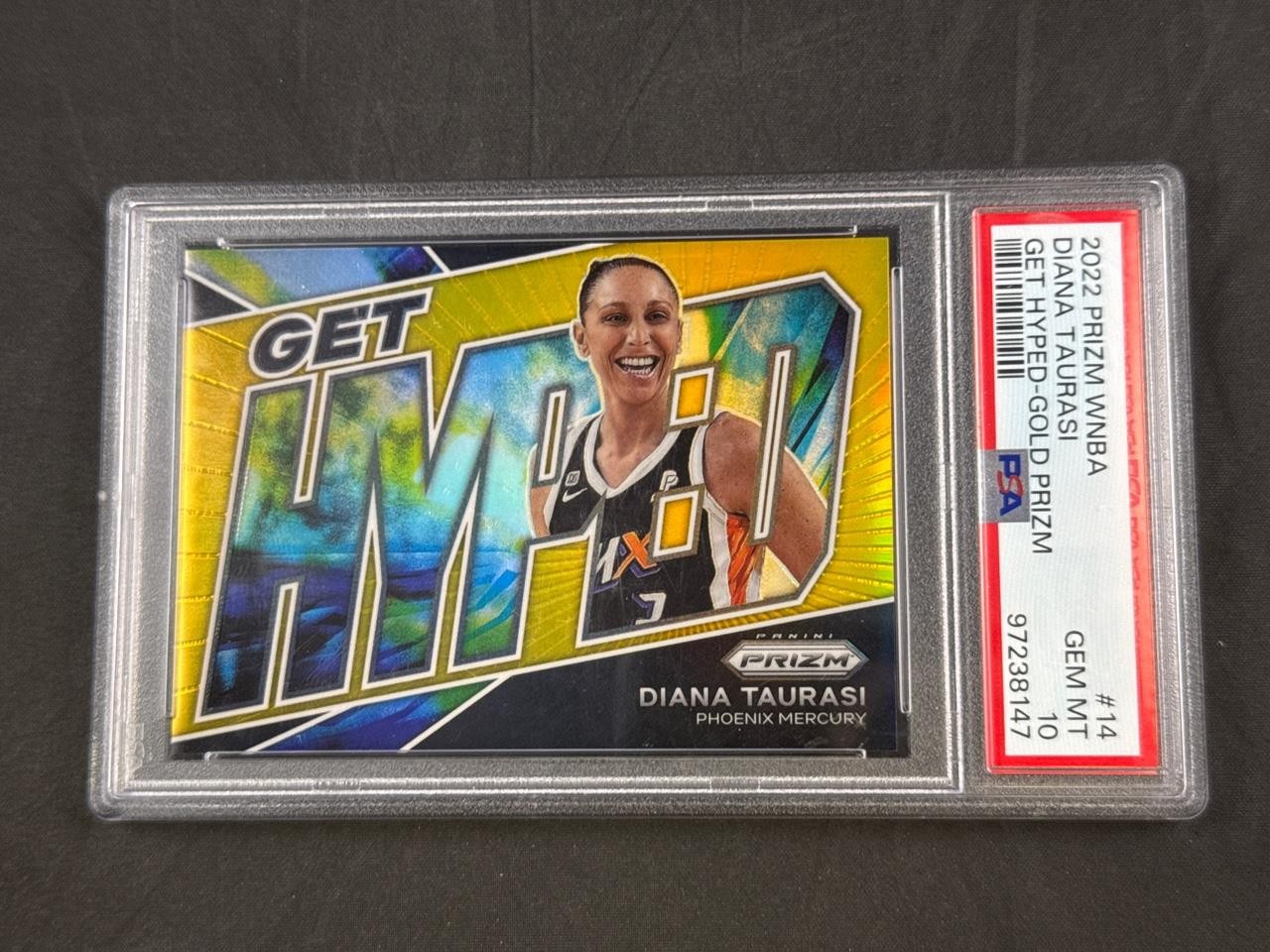 2022 PANINI PRIZM WNBA DIANA TAURASI GET HYPED GOLD PRIZMS 10/10 PSA 10 GEM MT