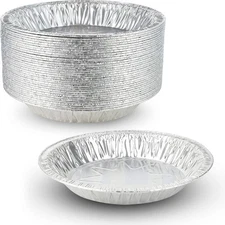 MT Products 8” Round Aluminum Foil Pie Pans / Tart Pans - Pack of 1000