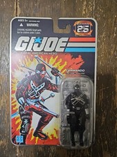 GI Joe 25th Anniversary Snake Eyes Action Figure Commando 2007 Complete W  Card