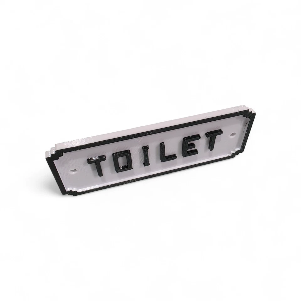 Victorien Fonte Style Toilettes Porte Signe 🚽 3D Imprimé Petg UV & Imperméable - Photo 2/3
