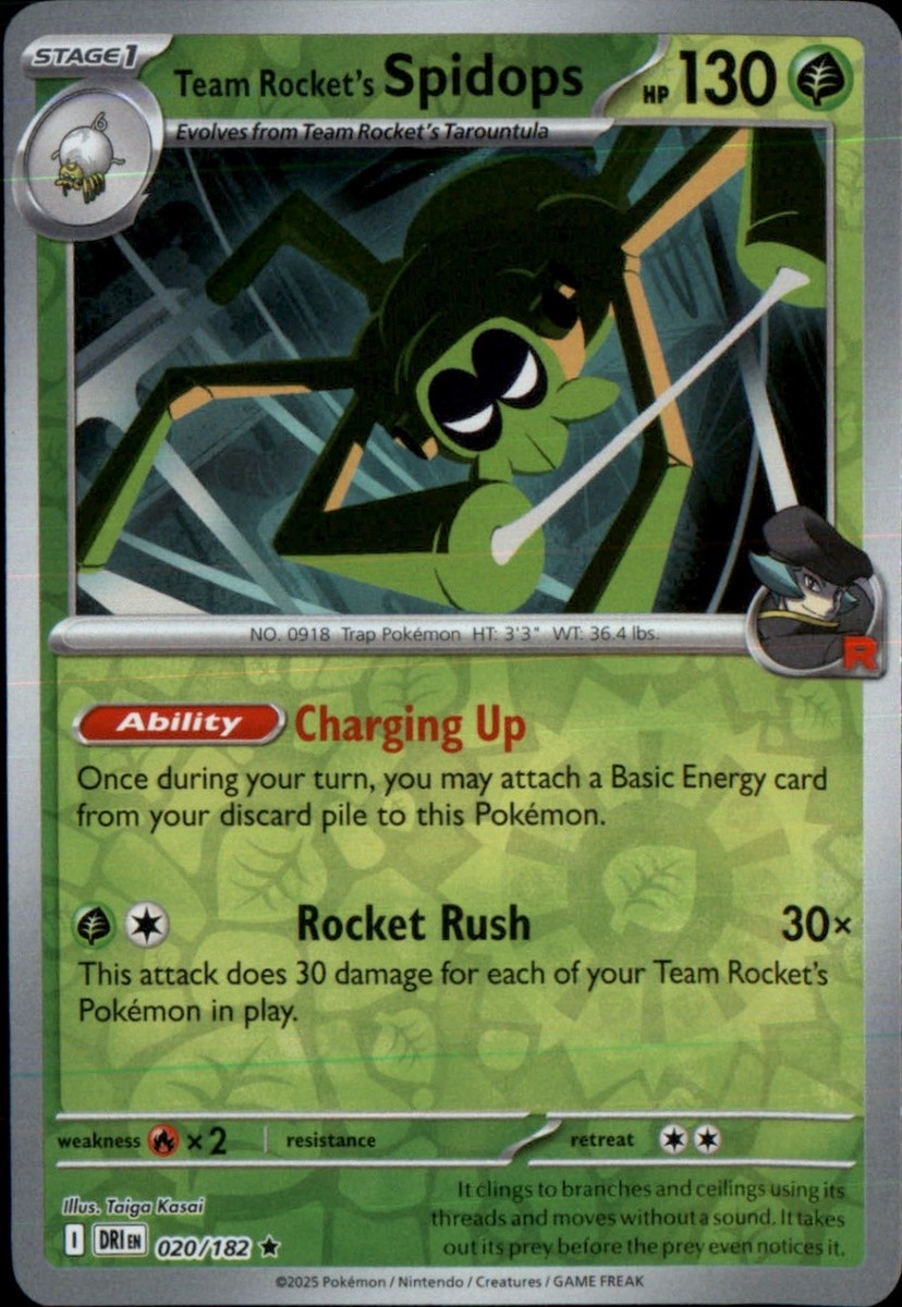 Team Rocket's Spidops Reverse Holo Rare SV10: Destined Rivals 020