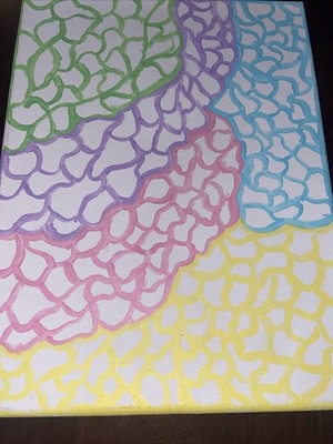 Acrylic Painting Featuring Abstract Figures