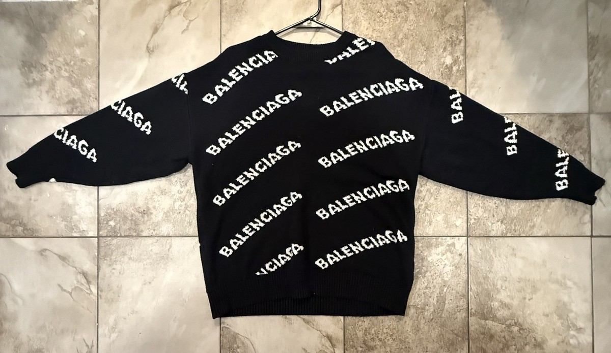 Oversized Sweater Balenciaga Black And White Sweater BALENCIAGA 