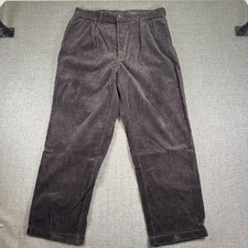Ralph Lauren Andrew Pant Corduroy Trousers Wide Leg Relaxed Dark Brown 35W x 30L