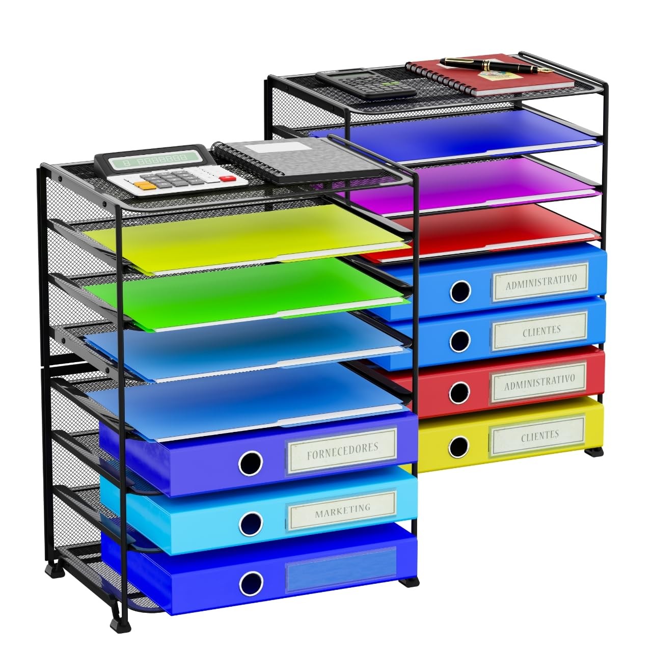 2-Pack 8-Tier Mesh Desk Letter Tray Organizer for Office School Documents