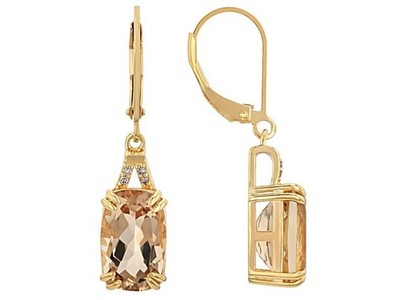 Sterling-Ohrhänger 7,34 kt Champagnerquarz und brauner Diamant