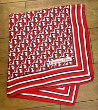 Christian Dior Silk Square Scarf Trotter Logo Pattern 26.0 in Pre-owned