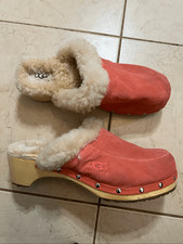 UGG Australia Coral Kalie Suede Sheepskin Lined Clog Slide Size 10