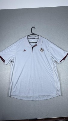 Texas A&M Aggies Polo Shirt Mens 2XL Gray Maroon NCAA Football Adidas Climalite